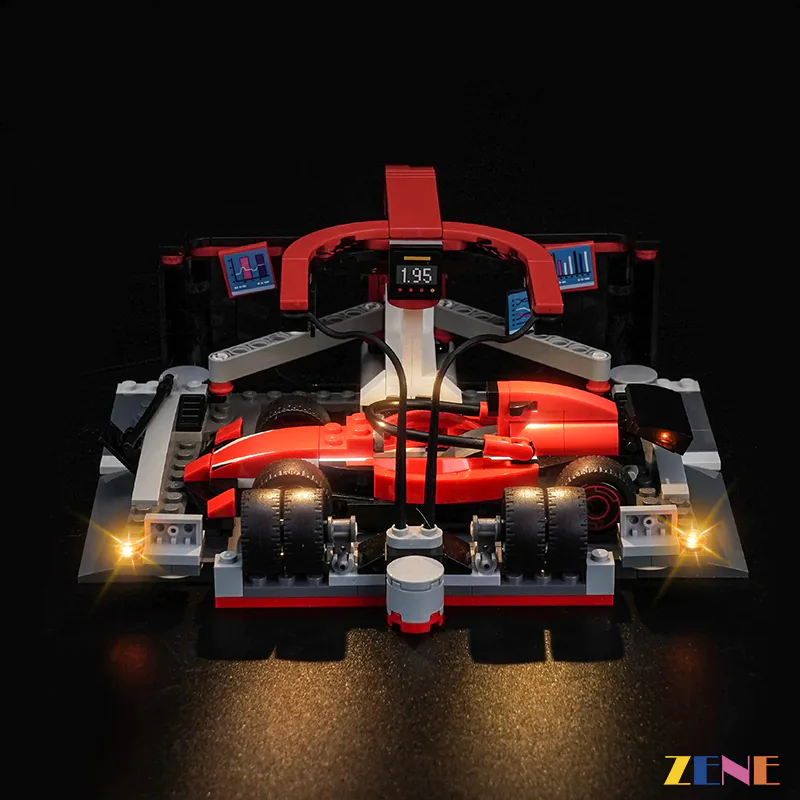 Light Kit for F1 Pit Stop & Pit Crew with Ferrari Car #60443 - Image 4