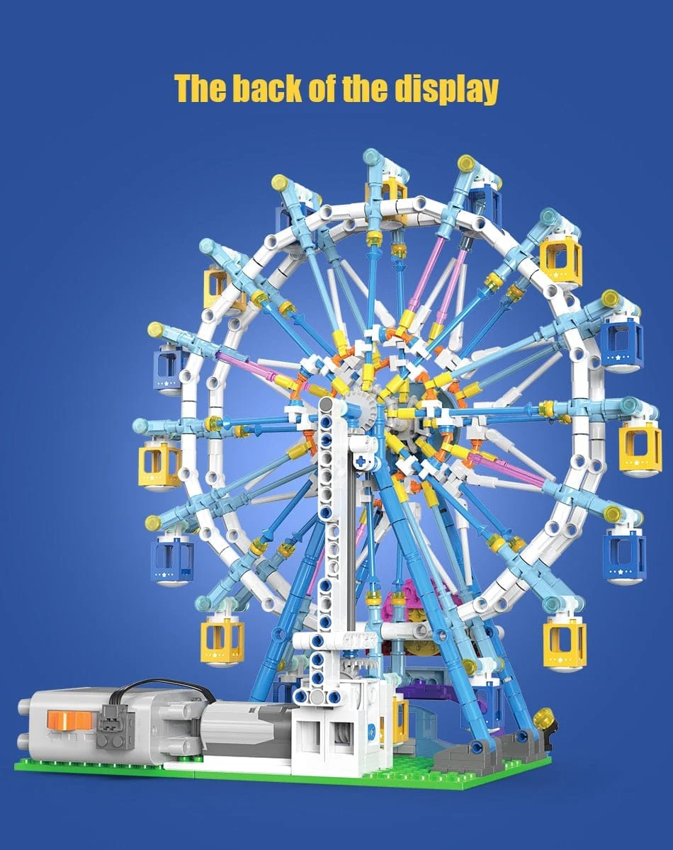 MOC Technical Rotating Ferris Wheel Building Blocks and Electric Bricks - Image 2