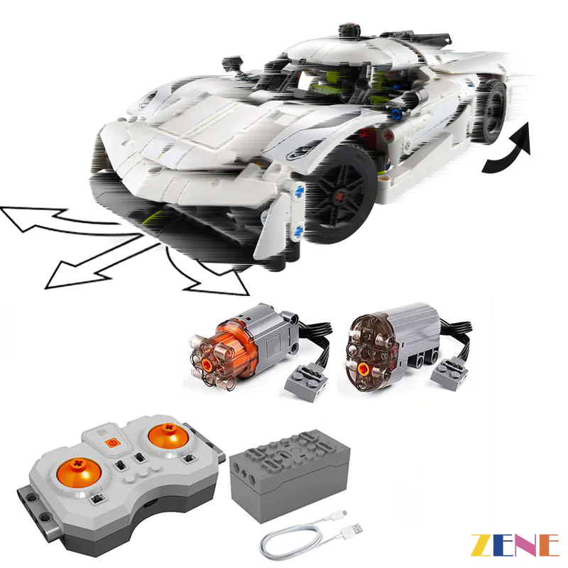 Power Functions for Koenigsegg Jesko Absolut Hypercar #42173 #42184 RC Motorized - Image 6