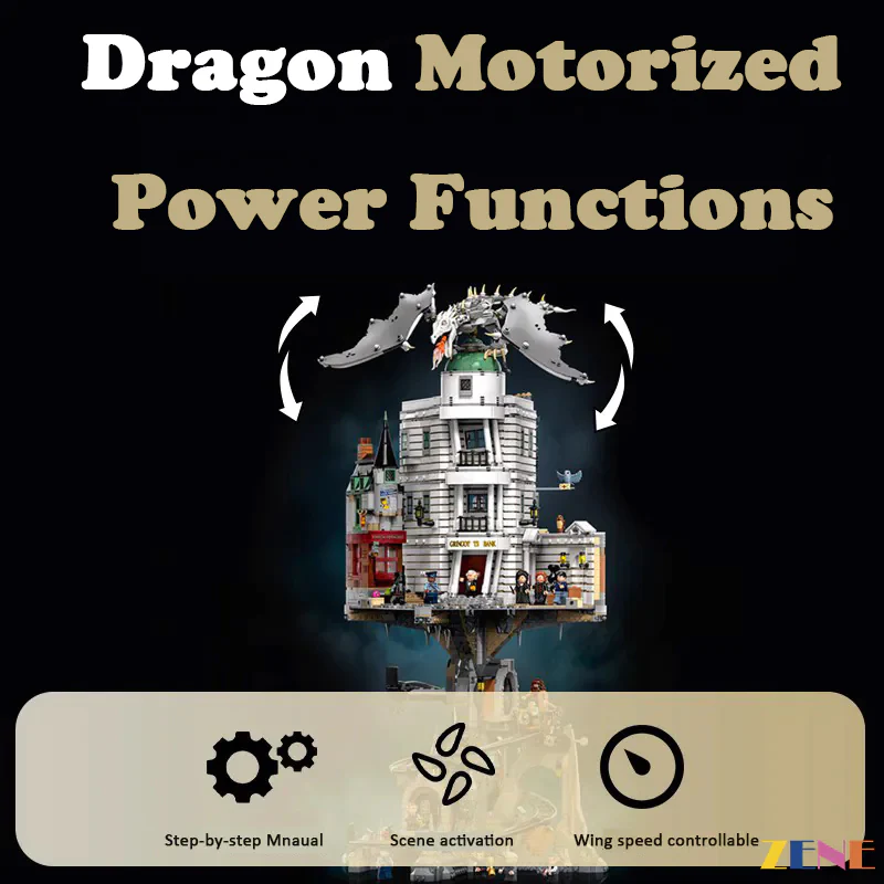 Motorized Kit for Gringotts Wizarding Ukrainian Ironbelly dragon #76417 Power Functions