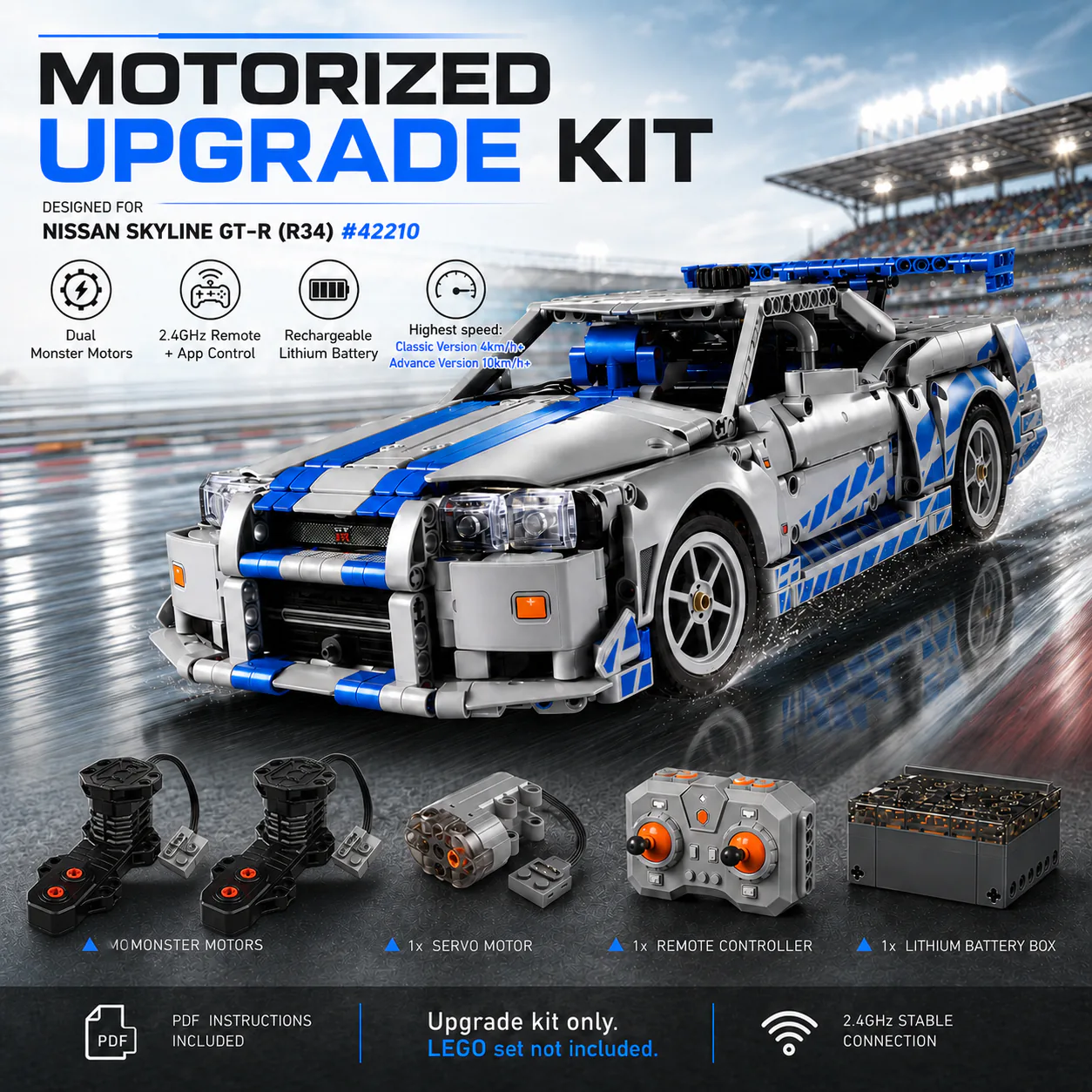 Power Functions Kit for Nissan Skyline GT-R (R34) Car #42210